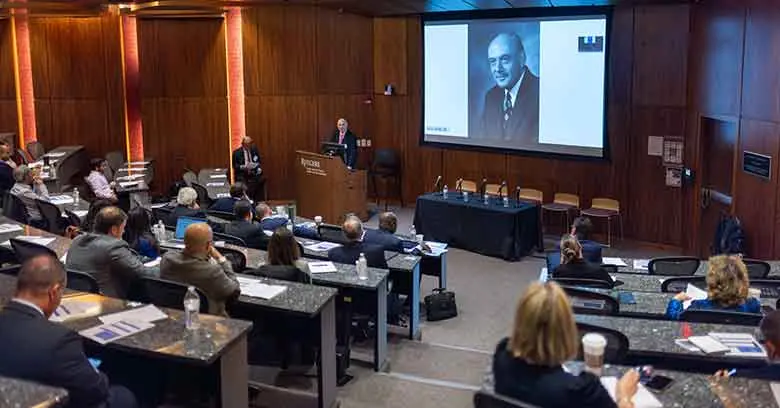 The Lerner Center pays tribute to its founder Irwin Lerner during the healthcare symposium.