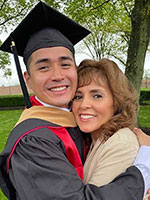 Anthony Watanabe with his mother, Mariela Aranda.