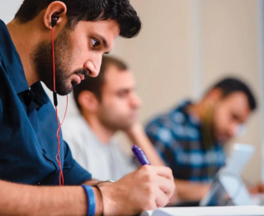 Student studying