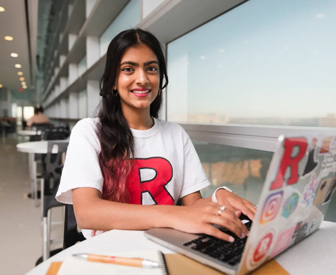 Student using computer