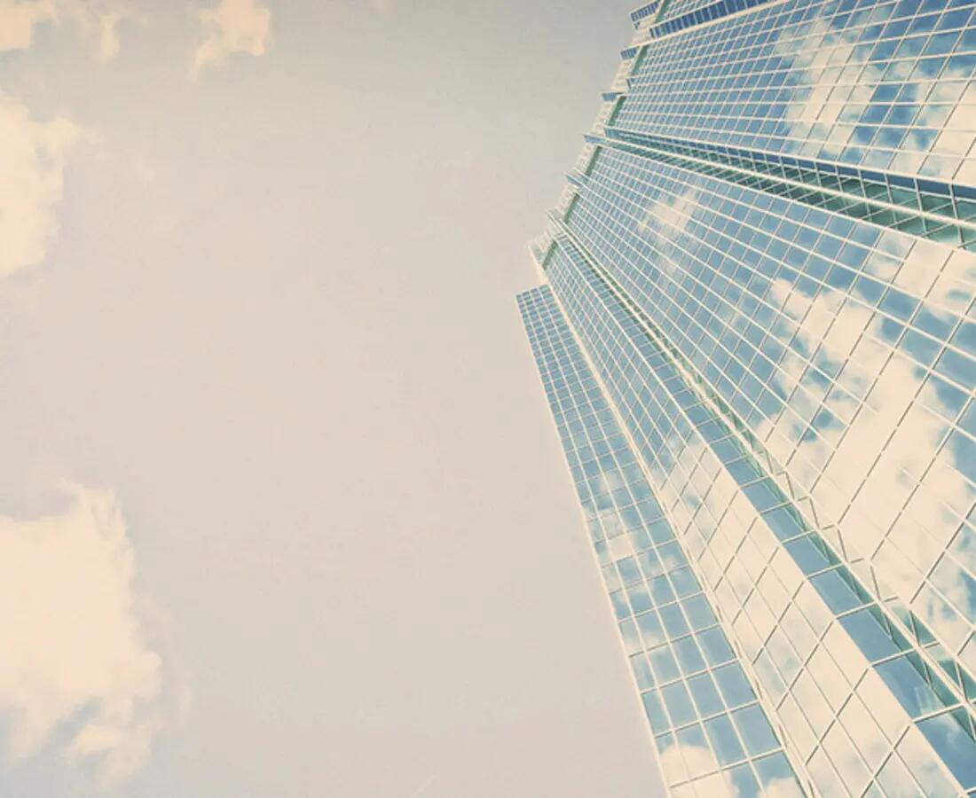 view of skyscraper from ground